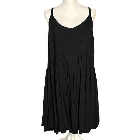 New Torrid A Line Skater Dress Size 2X Spaghetti Strap Black Zipper Back Goth - Picture 1 of 10